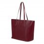 bordowa polska klasyczna A4 skórzana torebka shopper bag