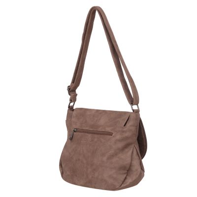 -28% SALE! TAUPE CAPPUCCINO modna pojemna torebka klapa frędzle boho