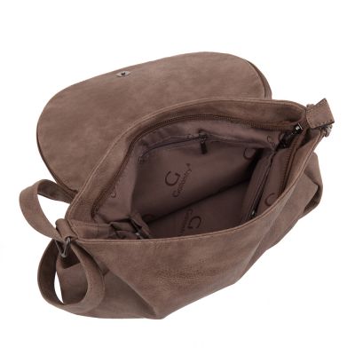 -28% SALE! TAUPE CAPPUCCINO modna pojemna torebka klapa frędzle boho