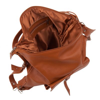 Polska skórzana camel ruda torebka / plecak skóra naturalna 3w1