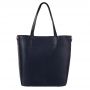 Włoska A4 klasyczna XXL granatowa skórzana torebka SKÓRA NATURALNA shopper bag