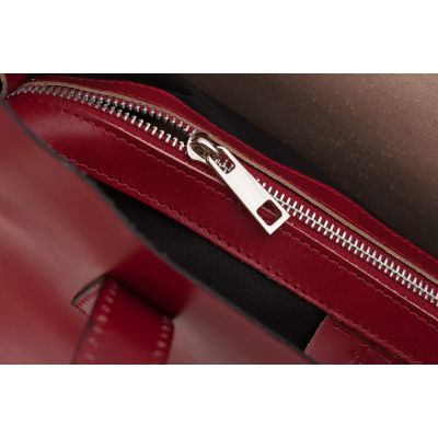 Włoska A4 klasyczna XXL czerwona skórzana torebka SKÓRA NATURALNA shopper bag