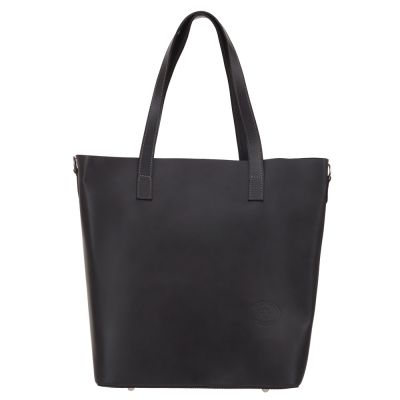 Włoska A4 klasyczna XXL szara grafitowa skórzana torebka SKÓRA NATURALNA shopper bag