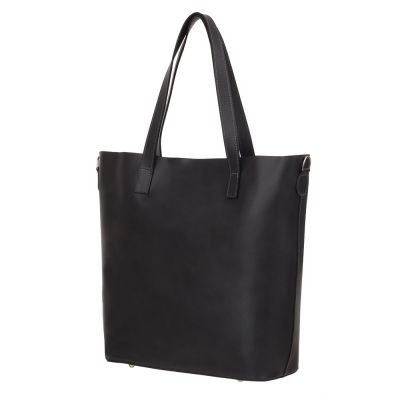 Włoska A4 klasyczna XXL szara grafitowa skórzana torebka SKÓRA NATURALNA shopper bag