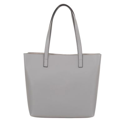 Włoska A4 klasyczna szara popielata skórzana torebka MATOWA SKÓRA NATURALNA shopper bag