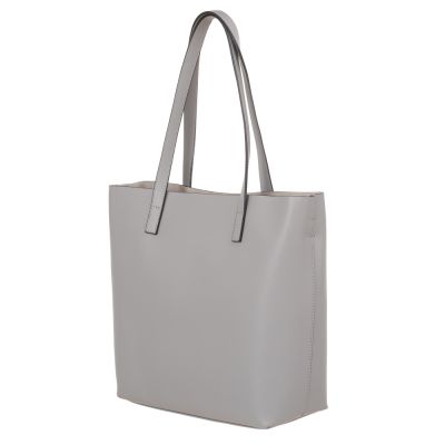 Włoska A4 klasyczna szara popielata skórzana torebka MATOWA SKÓRA NATURALNA shopper bag