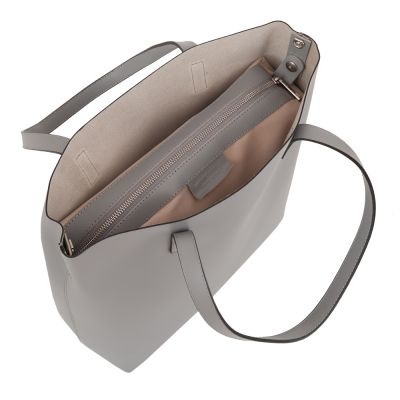 Włoska A4 klasyczna szara popielata skórzana torebka MATOWA SKÓRA NATURALNA shopper bag