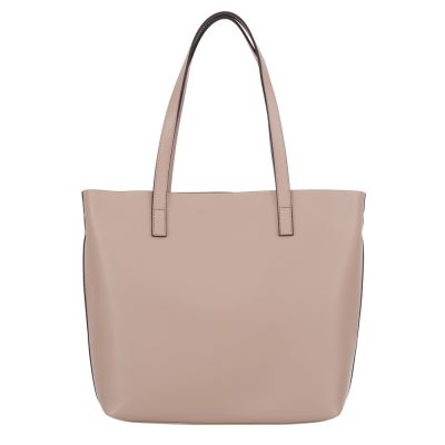 Włoska A4 brudny pudrowy beż / beżowa skórzana torebka MATOWA SKÓRA shopper bag