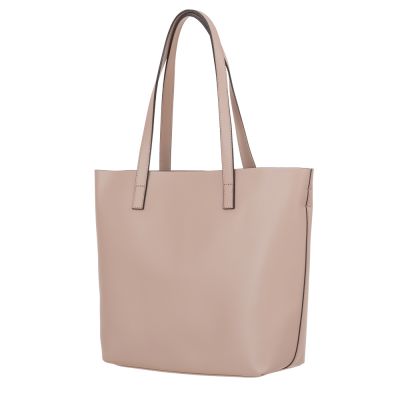 Włoska A4 brudny pudrowy beż / beżowa skórzana torebka MATOWA SKÓRA shopper bag