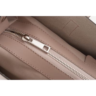 Włoska A4 brudny pudrowy beż / beżowa skórzana torebka MATOWA SKÓRA shopper bag