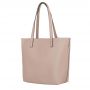 Włoska A4 brudny pudrowy beż / beżowa skórzana torebka MATOWA SKÓRA shopper bag