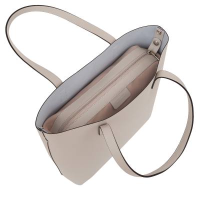 Włoska A4 klasyczna kremowa beżowa skórzana torebka MATOWA SKÓRA NATURALNA shopper bag