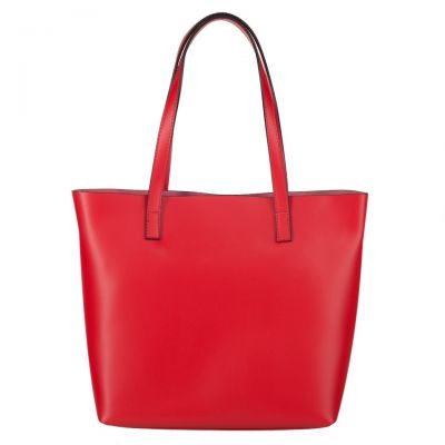 Włoska A4 klasyczna czerwona skórzana torebka MATOWA SKÓRA NATURALNA shopper bag