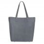 Włoska A4 klasyczna XXL szara popielata skórzana torebka SKÓRA NATURALNA shopper bag