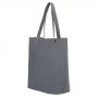 Włoska A4 klasyczna XXL szara popielata skórzana torebka SKÓRA NATURALNA shopper bag