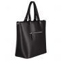 Włoska A4 klasyczna czarna skórzana torebka MATOWA SKÓRA NATURALNA shopper bag