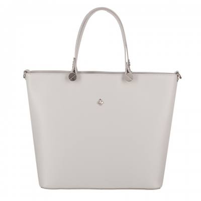 Włoska A4 klasyczna popielata szara skórzana torebka MATOWA SKÓRA NATURALNA shopper bag
