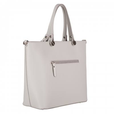 Włoska A4 klasyczna popielata szara skórzana torebka MATOWA SKÓRA NATURALNA shopper bag