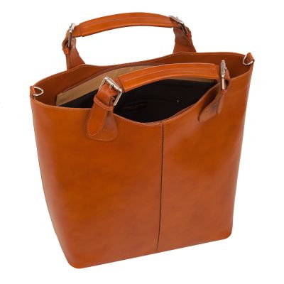 Włoska A4 klasyczna ruda camel skórzana torebka A4 SKÓRA NATURALNA shopper bag