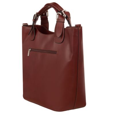 Włoska A4 klasyczna brązowa skórzana torebka A4 SKÓRA NATURALNA shopper bag