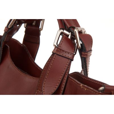 Włoska A4 klasyczna brązowa skórzana torebka A4 SKÓRA NATURALNA shopper bag