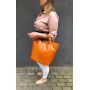 Włoska A4 klasyczna brązowa skórzana torebka A4 SKÓRA NATURALNA shopper bag