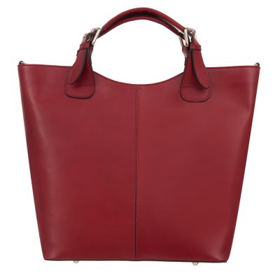 Włoska A4 klasyczna czerwona skórzana torebka A4 SKÓRA NATURALNA shopper bag