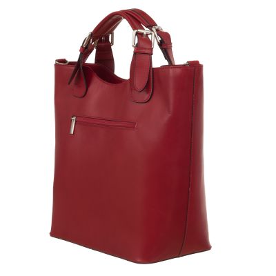 Włoska A4 klasyczna czerwona skórzana torebka A4 SKÓRA NATURALNA shopper bag