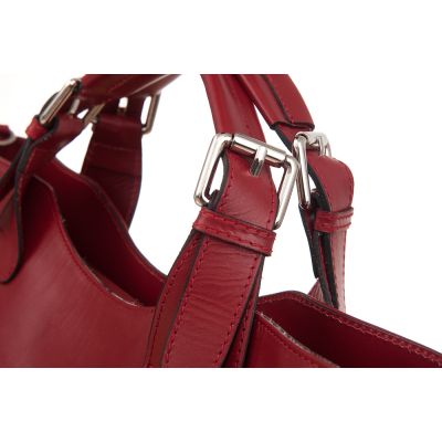 Włoska A4 klasyczna czerwona skórzana torebka A4 SKÓRA NATURALNA shopper bag