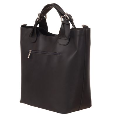 Włoska A4 klasyczna szara grafitowa skórzana torebka A4 SKÓRA NATURALNA shopper bag