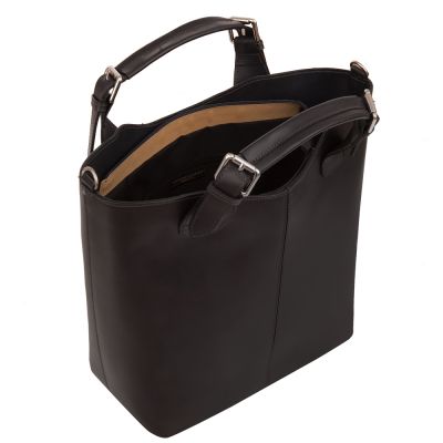 Włoska A4 klasyczna szara grafitowa skórzana torebka A4 SKÓRA NATURALNA shopper bag