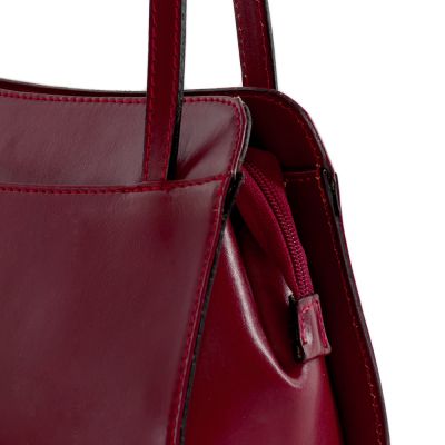 Włoska czerwona podłużna skórzana torebka 100% SKÓRA NATURALNA