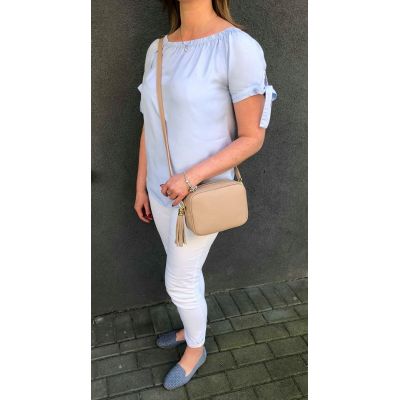 Vera Pelle - Włoska ruda camel pojemna skórzana listonoszka torebka SKÓRA NATURALNA