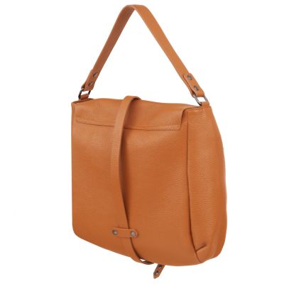Vera Pelle włoska XL ruda camel skórzana torba miękka torebka SKÓRA NATURALNA A4