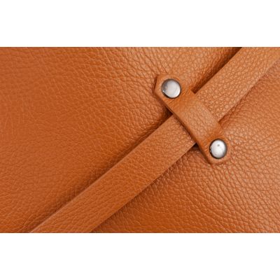 Vera Pelle włoska XL ruda camel skórzana torba miękka torebka SKÓRA NATURALNA A4