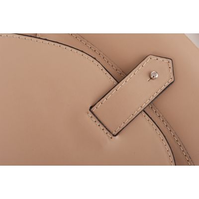 Vera Pelle - włoska beżowa A4 pojemna skórzana torebka SKÓRA NATURALNA shopper bag