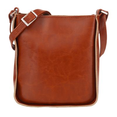 MUST HAVE ruda camel skórzana torebka listonoszka SKÓRA NATURALNA