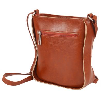 MUST HAVE ruda camel skórzana torebka listonoszka SKÓRA NATURALNA