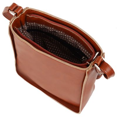 MUST HAVE ruda camel skórzana torebka listonoszka SKÓRA NATURALNA
