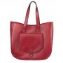 Vera Pelle - włoska czerwona A4 pojemna skórzana torebka SKÓRA NATURALNA shopper bag