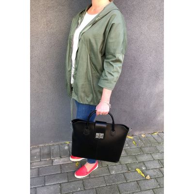 Włoska czerwona bordowa klasyczna A4 skórzana torba aktówka SKÓRA NATURALNA