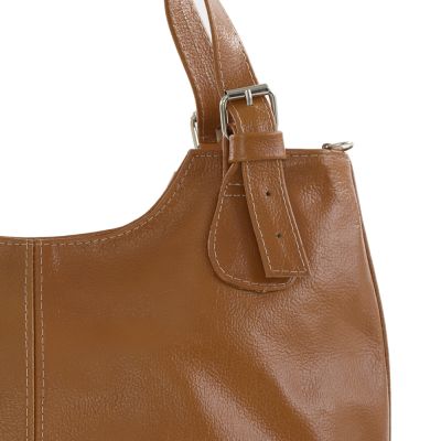 Polska camel / ruda A4 skórzana torebka skóra naturalna