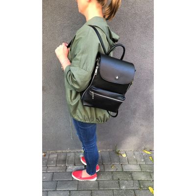 WŁOSKI rudy camel ELEGANCKI SKÓRZANY MODNY PLECAK 100% MIĘKKA SKÓRA NATURALNA