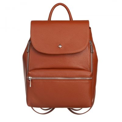 WŁOSKI rudy camel ELEGANCKI SKÓRZANY MODNY PLECAK 100% MIĘKKA SKÓRA NATURALNA