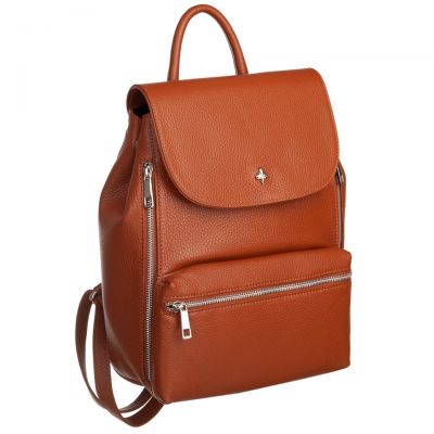 WŁOSKI rudy camel ELEGANCKI SKÓRZANY MODNY PLECAK 100% MIĘKKA SKÓRA NATURALNA