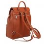 WŁOSKI rudy camel ELEGANCKI SKÓRZANY MODNY PLECAK 100% MIĘKKA SKÓRA NATURALNA