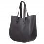Vera Pelle - włoska szara A4 pojemna skórzana torebka SKÓRA NATURALNA shopper bag