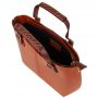 Włoska camel ruda + brąz skórzana torebka shopper bag SKÓRA