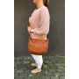 Flora&Co. granatowa modna skórzana torebka listonoszka klapa boho HIT
