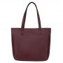 -25% Włoska A4 klasyczna bordowa wino skórzana torebka SKÓRA NATURALNA półmatowa shopper bag